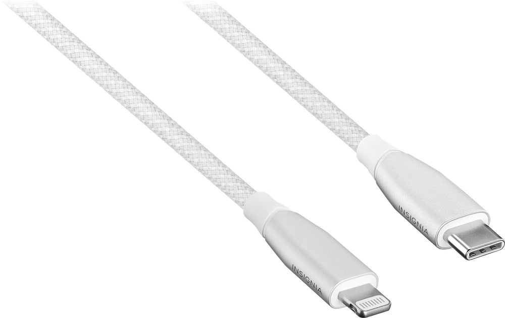 Insignia™ - 10' USB-C to Lightning Charge-and-Sync Cable with Braided Jacket - White_1