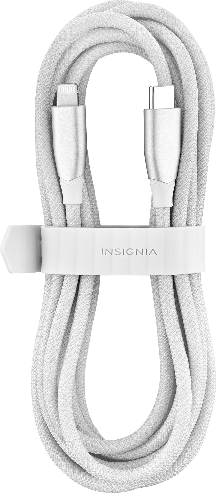 Insignia™ - 10' USB-C to Lightning Charge-and-Sync Cable with Braided Jacket - White_2