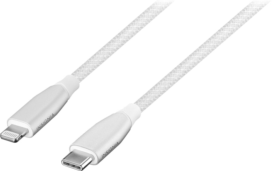 Insignia™ - 10' USB-C to Lightning Charge-and-Sync Cable with Braided Jacket - White_0
