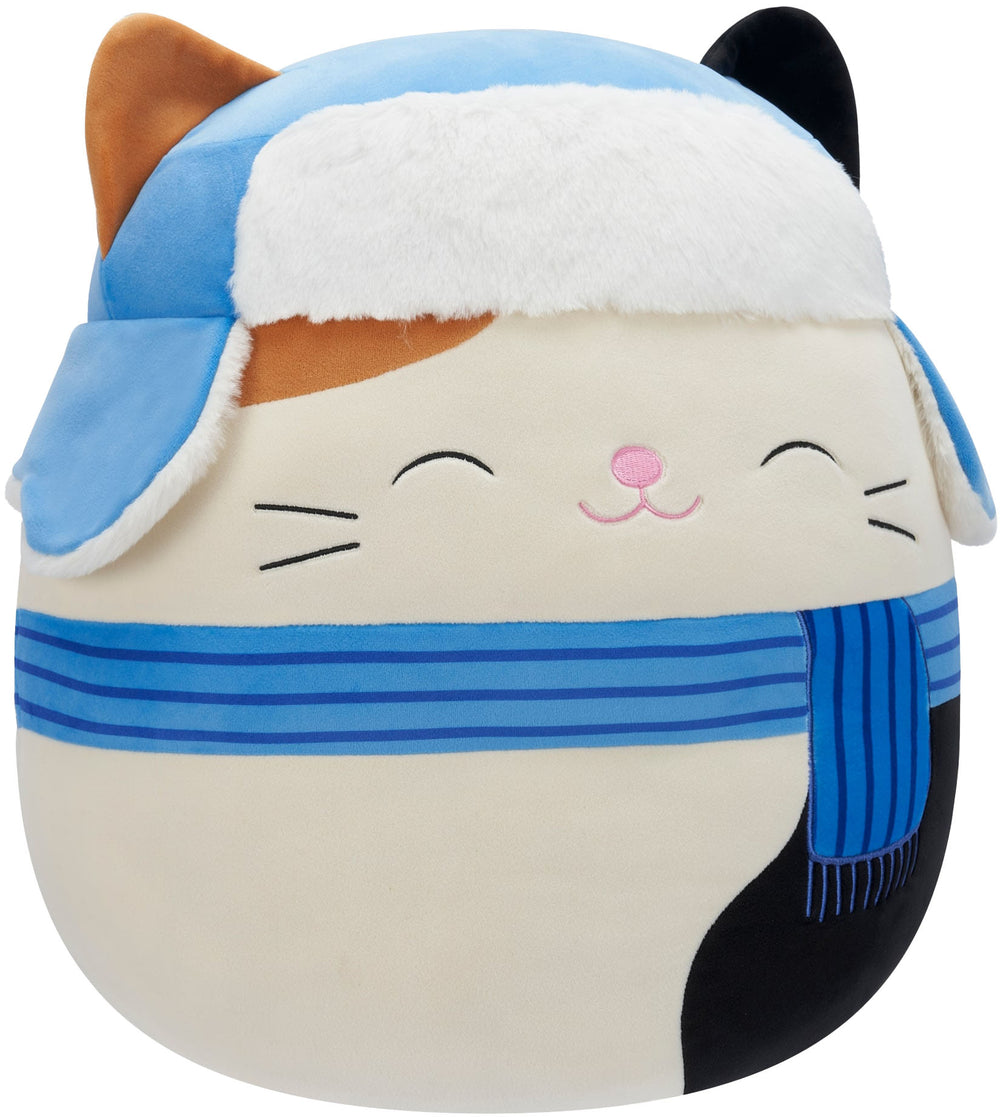 Jazwares - Squishmallows 16" Plush - Holiday Cat in Blue Scarf - Cam_1