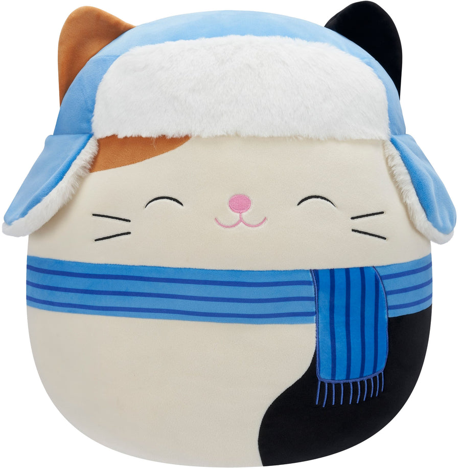 Jazwares - Squishmallows 16" Plush - Holiday Cat in Blue Scarf - Cam_0