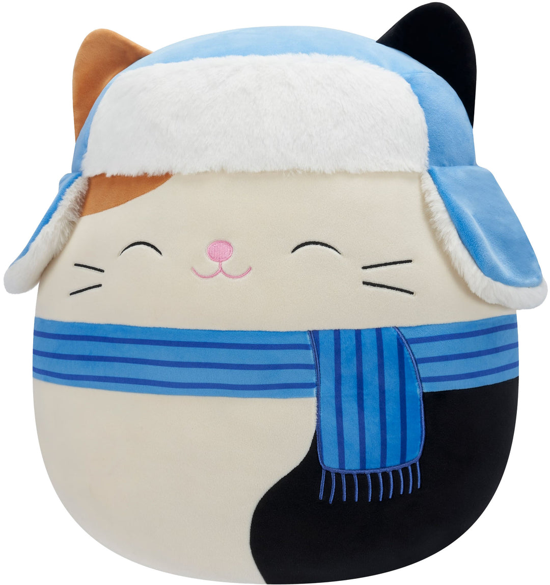 Jazwares - Squishmallows 16" Plush - Holiday Cat in Blue Scarf - Cam_2