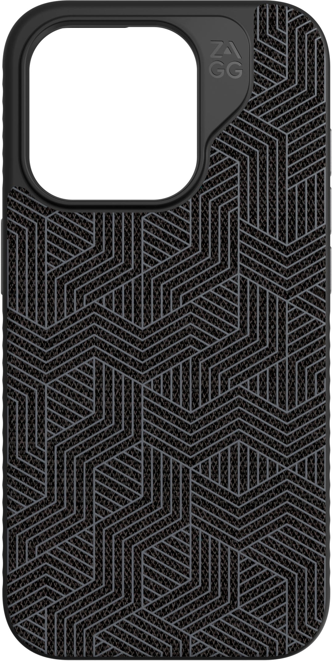 ZAGG - London Snap MagSafe Compatible Case with Stylish Fabric Exterior for Apple iPhone 15 Pro - Black_0