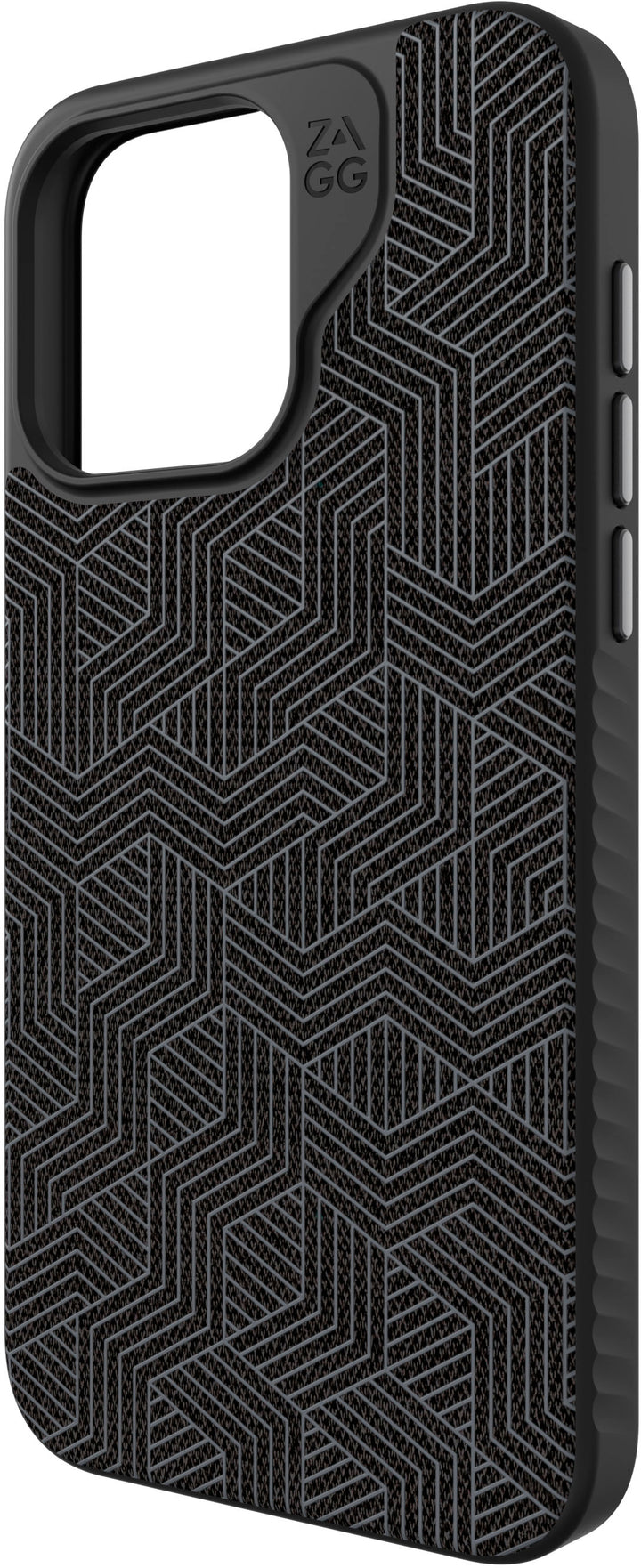 ZAGG - London Snap MagSafe Compatible Case with Stylish Fabric Exterior for Apple iPhone 15 Pro Max - Black_1