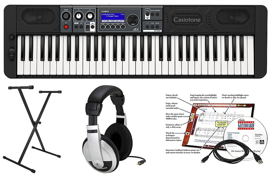 Casio CTS1000V Portable Keyboard with 61 Keys and Vocal Synthesis - Black_0