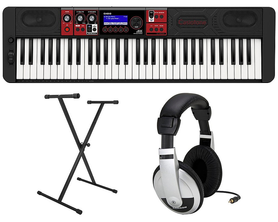 Casio CTS1000V Premium Pack with 61 Key Keyboard, Stand, AC Adapter, and Headphones - Black_0