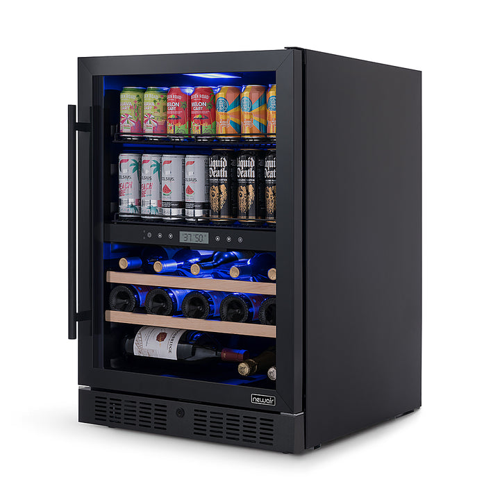 NewAir - 24" 24 Bottle & 100 Can Wine and Bever Refrigerator with Splitshelf Adjustable Racks_8