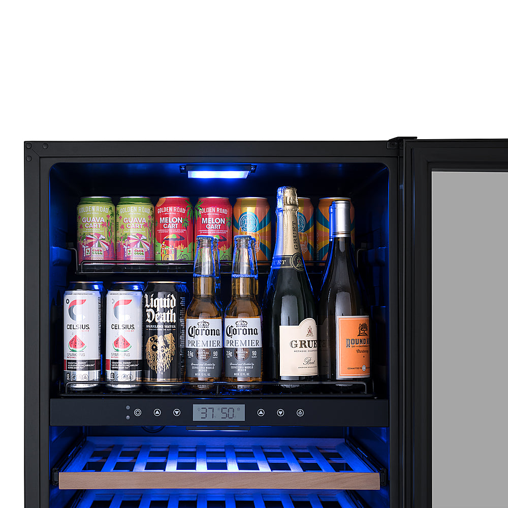 NewAir - 24" 24 Bottle & 100 Can Wine and Bever Refrigerator with Splitshelf Adjustable Racks_4