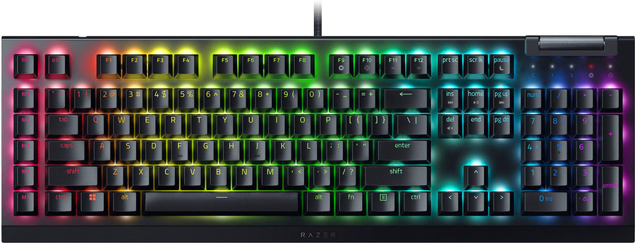 Razer - BlackWidow V4 X Full Size Wired Mechanical Green Switch Gaming Keyboard with Chroma RGB - Black_0