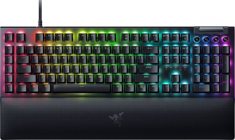 Razer - BlackWidow V4 Full Size Wired Mechanical Green Switch Gaming Keyboard with Chroma RGB - Black_0