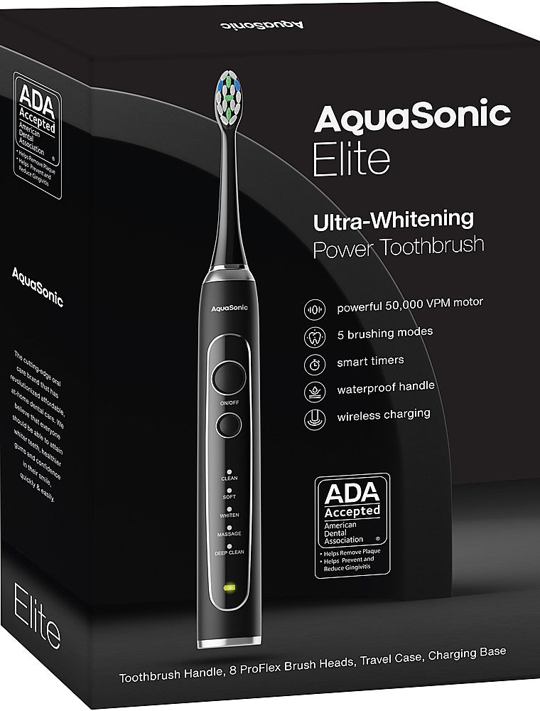 Aquasonic Elite Series Electric Toothbrush - Black - Black_0