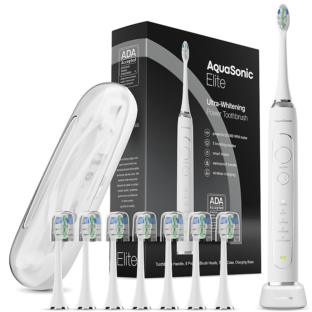 Aquasonic Elite Series Electric Toothbrush - White - White_6