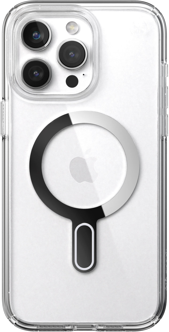Speck - Presidio Perfect-Clear ClickLock Case with MagSafe for Apple iPhone 15 Pro Max - Clear/Chrome_0