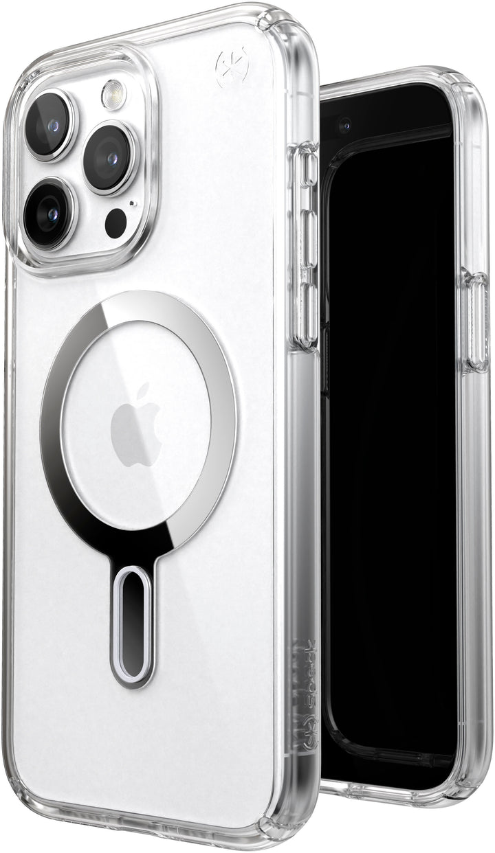 Speck - Presidio Perfect-Clear ClickLock Case with MagSafe for Apple iPhone 15 Pro Max - Clear/Chrome_5