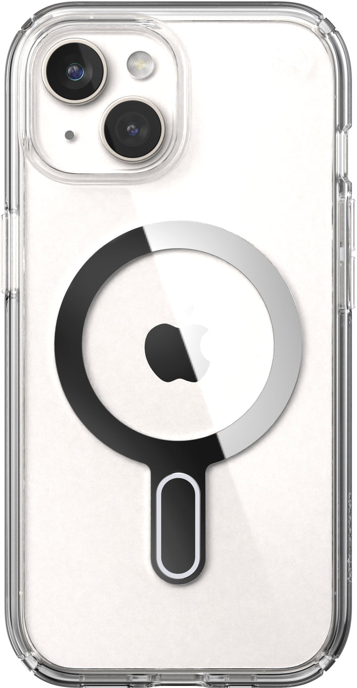 Speck - Presidio Perfect-Clear ClickLock Case with MagSafe for Apple iPhone 15/14/13 - Clear/Chrome_0