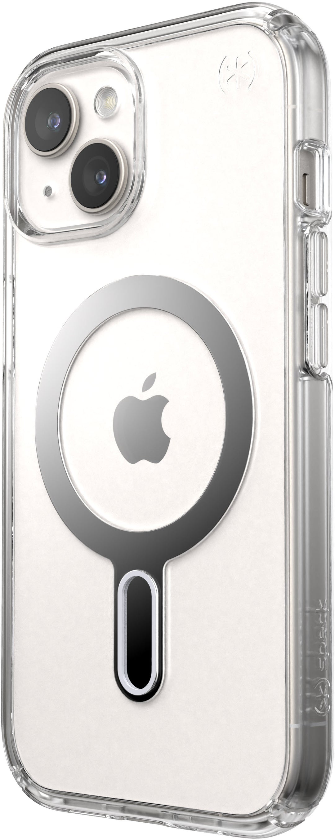 Speck - Presidio Perfect-Clear ClickLock Case with MagSafe for Apple iPhone 15/14/13 - Clear/Chrome_2