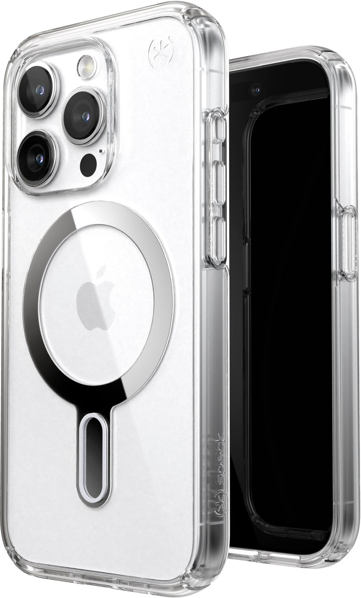 Speck - Presidio Perfect-Clear ClickLock Case with MagSafe for Apple iPhone 15 Pro - Clear/Chrome_5