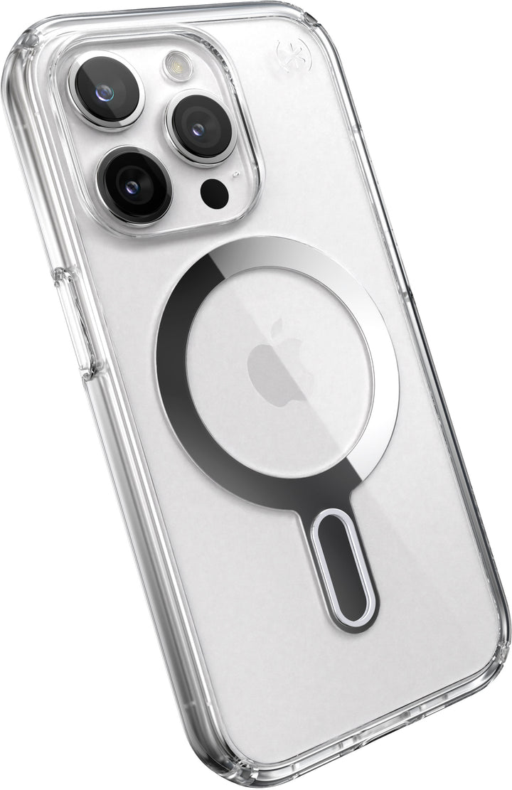 Speck - Presidio Perfect-Clear ClickLock Case with MagSafe for Apple iPhone 15 Pro - Clear/Chrome_3