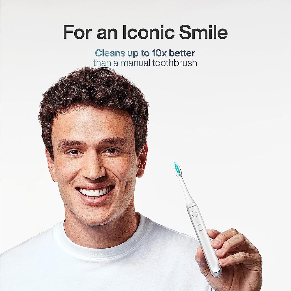 AquaSonic Icon Rechargeable Power Toothbrush | Magnetic Holder & Slim Travel Case - Optic White - white_1