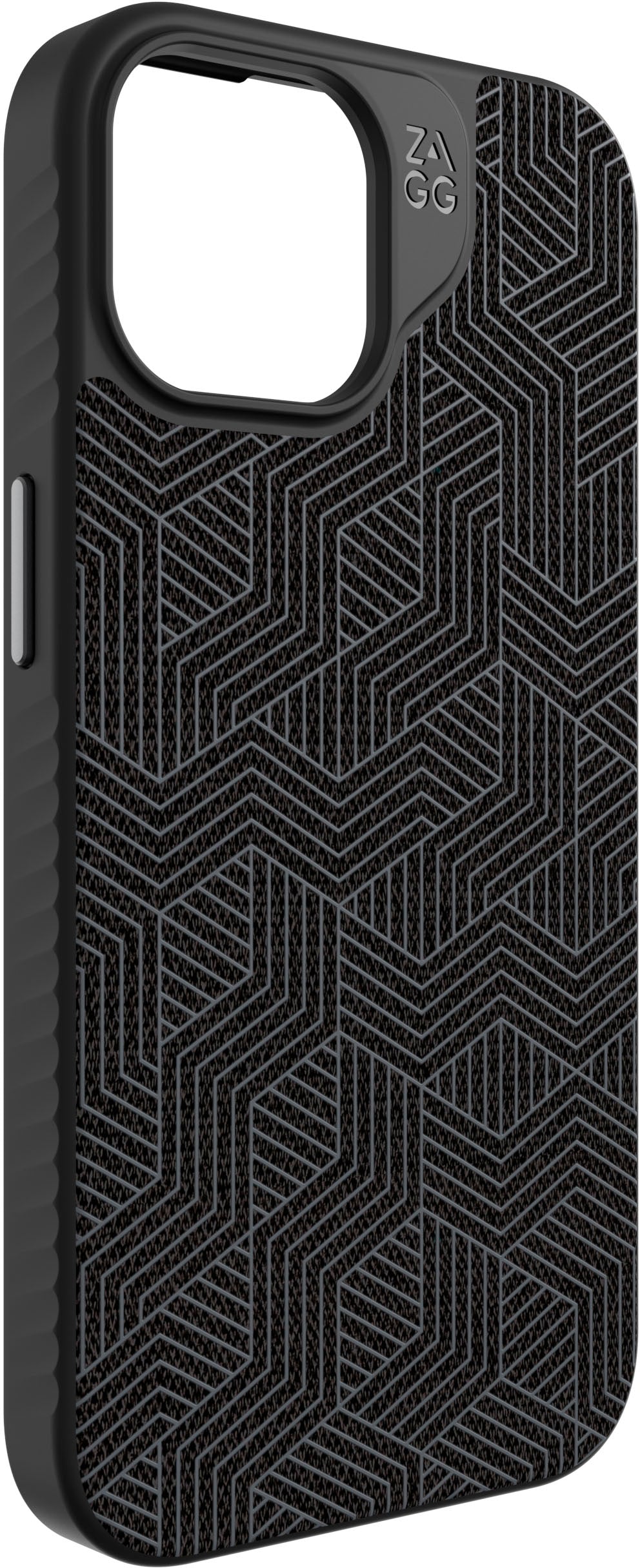 ZAGG - London Snap MagSafe Compatible Case with Stylish Fabric Exterior for Apple iPhone 15 - Black_3