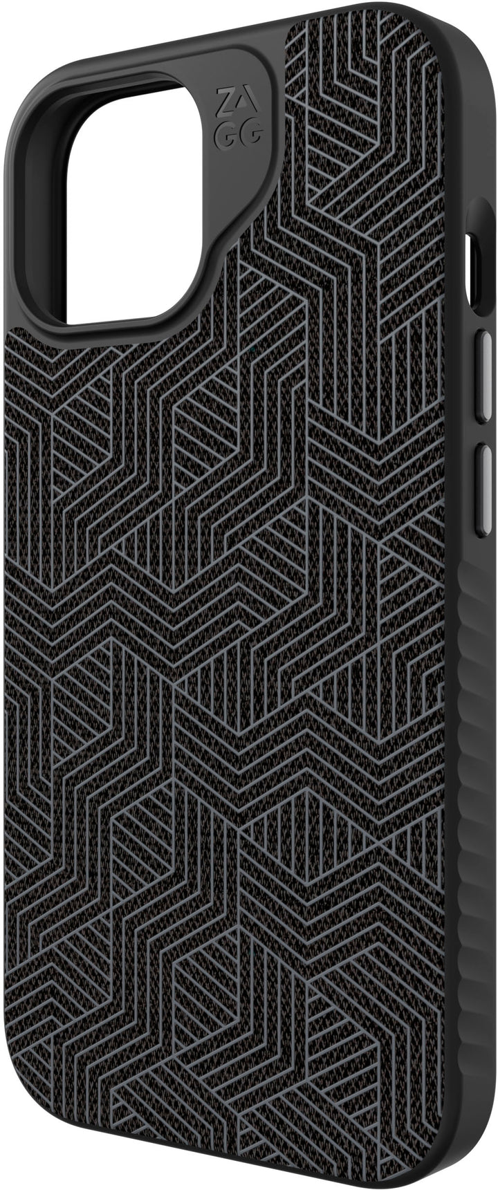 ZAGG - London Snap MagSafe Compatible Case with Stylish Fabric Exterior for Apple iPhone 15 - Black_1