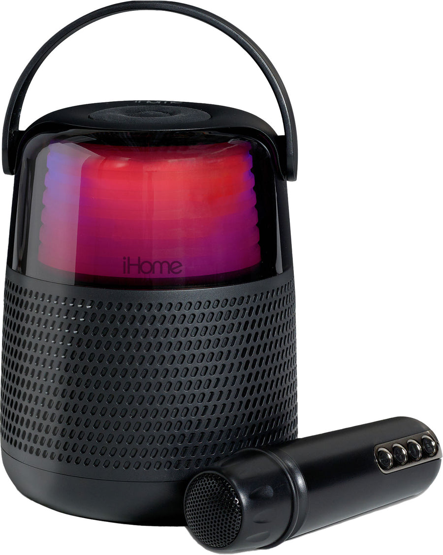 iHome - Bluetooth Color Changing Party Speaker with Wireless Microphone - Black_0