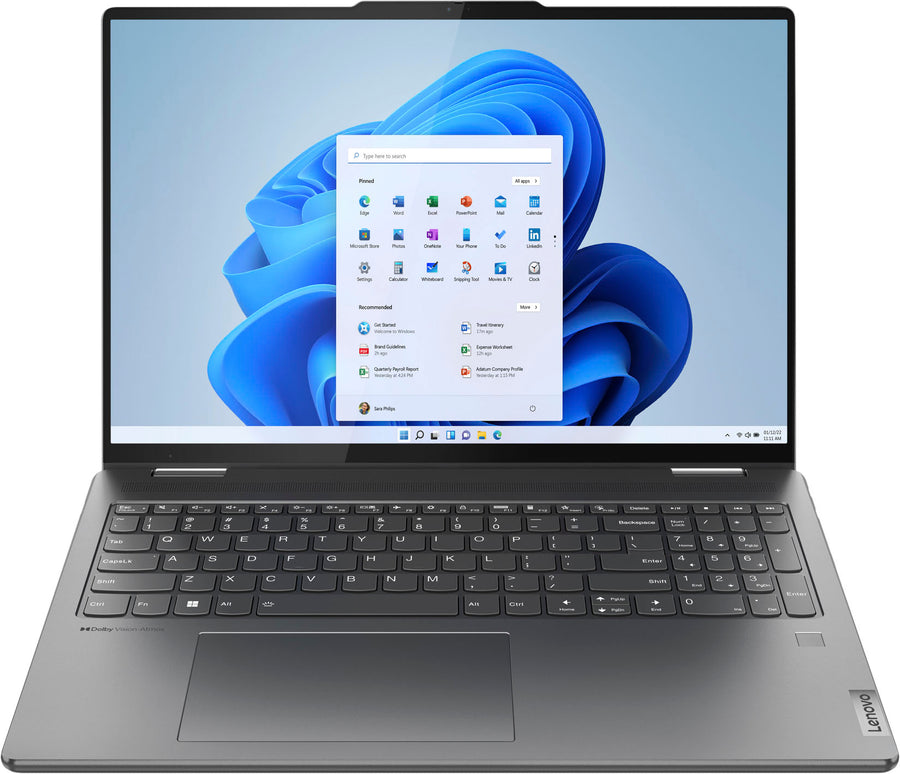 Lenovo - Yoga 7i 16" WUXGA 2 in 1 Touch-Screen Laptop - Intel Core i5-1335U - 16GB Memory - 512GB SSD - Storm Grey_0