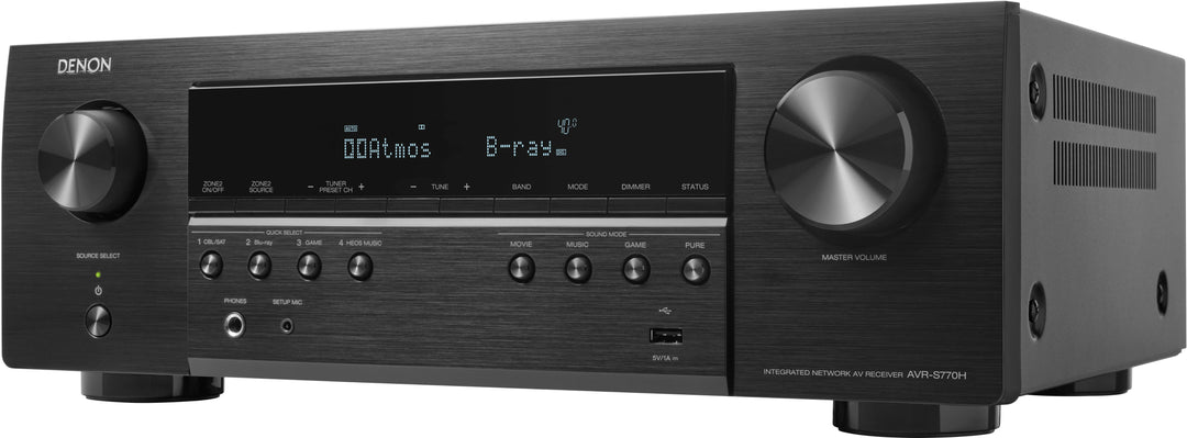 Denon - AVR-S770H (75W X 7) 7.2-Ch. with HEOS and Dolby Atmos 8K Ultra HD HDR Compatible AV Home Theater Receiver with Alexa - Black_0