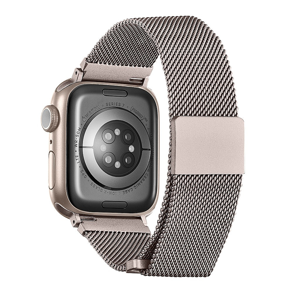 Insignia™ - Stainless Steel Mesh Band for Apple Watch 38mm, 40mm and 41mm (All Series) - Champagne_5