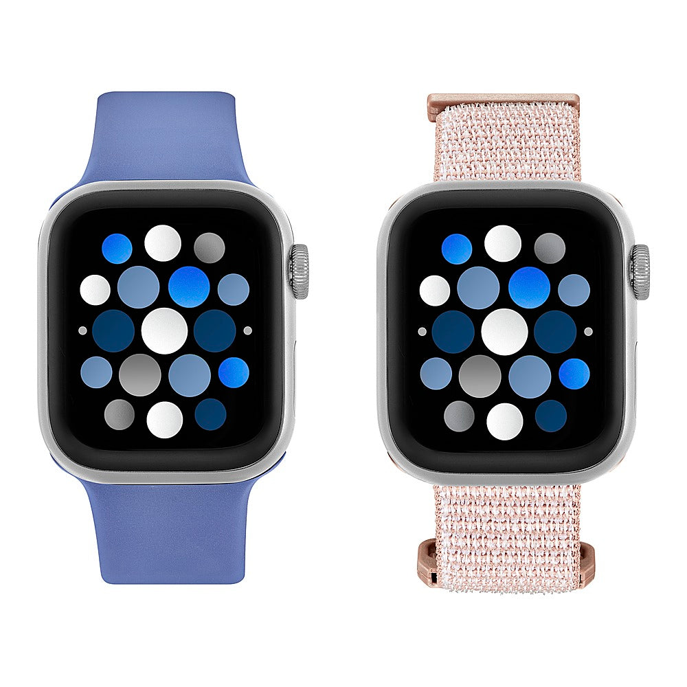 Insignia™ - Silicone and Nylon Bands for Apple Watch 38mm, 40mm and 41mm (2-Pack) - Indigo/Mauve_4