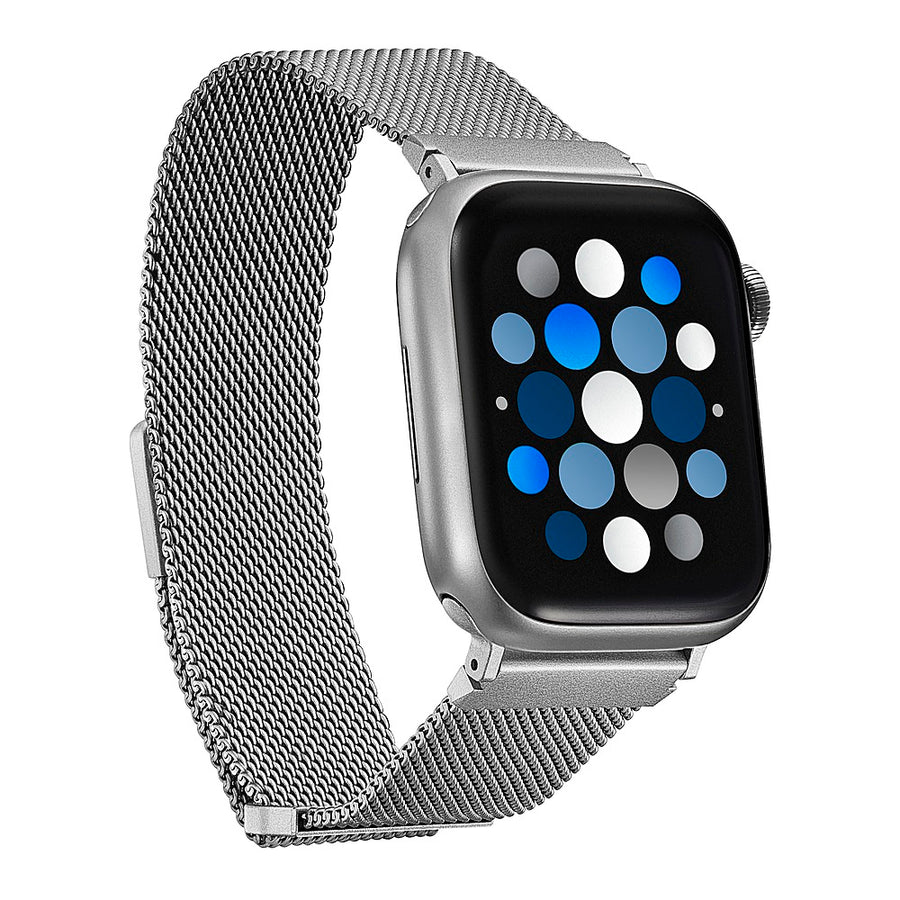 Insignia™ - Stainless Steel Mesh Band for Apple Watch 38mm, 40mm and 41mm (All Series) - Silver_0