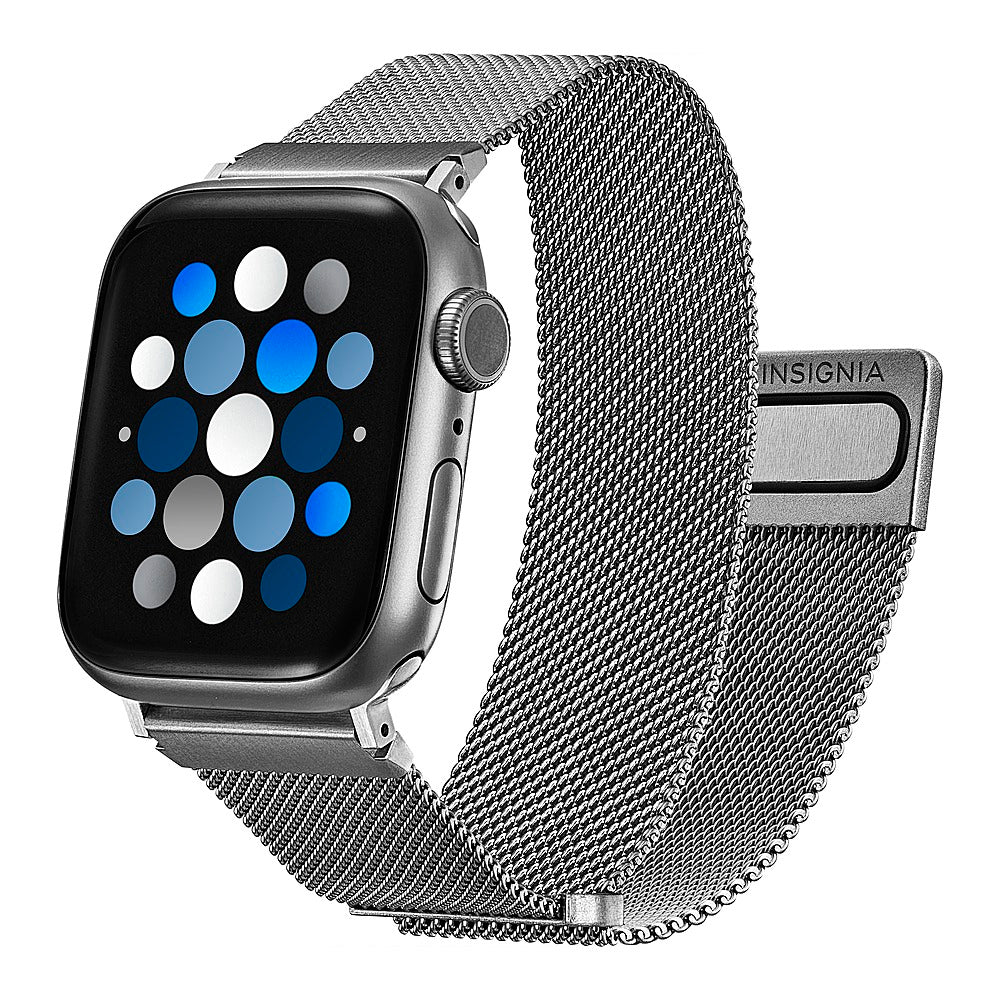 Insignia™ - Stainless Steel Mesh Band for Apple Watch 38mm, 40mm and 41mm (All Series) - Silver_1