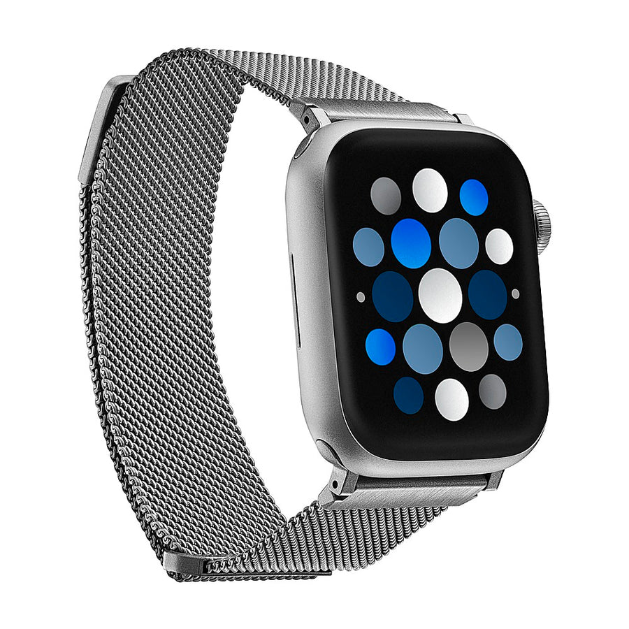 Insignia™ - Stainless Steel Mesh Band for Apple Watch 42mm, 44mm, 45mm and Apple Watch Ultra 49mm (All Series) - Silver_0