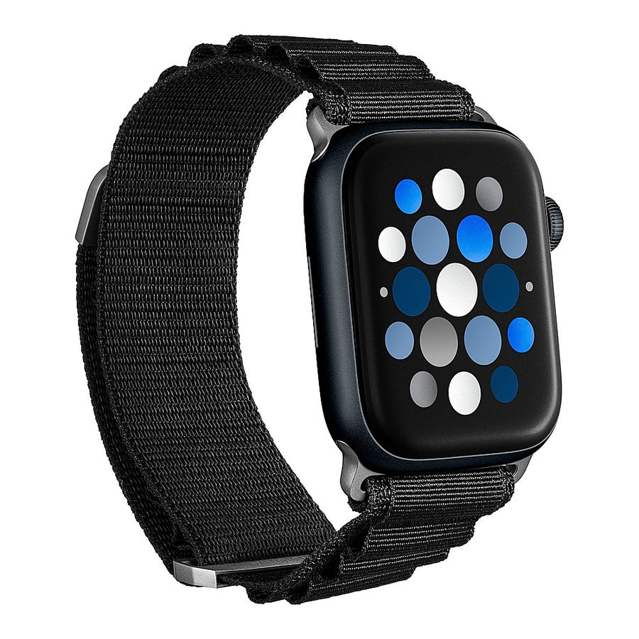 Insignia™ - Rugged Nylon Band for Apple Watch 42mm, 44mm, 45mm and Apple Watch Ultra 49mm (All Series) - Black_0