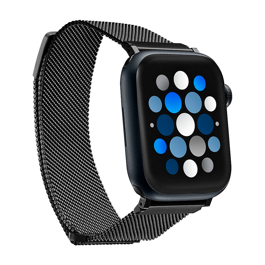 Insignia™ - Stainless Steel Mesh Band for Apple Watch 42mm, 44mm, 45mm and Apple Watch Ultra 49mm (All Series) - Midnight Aluminum_0