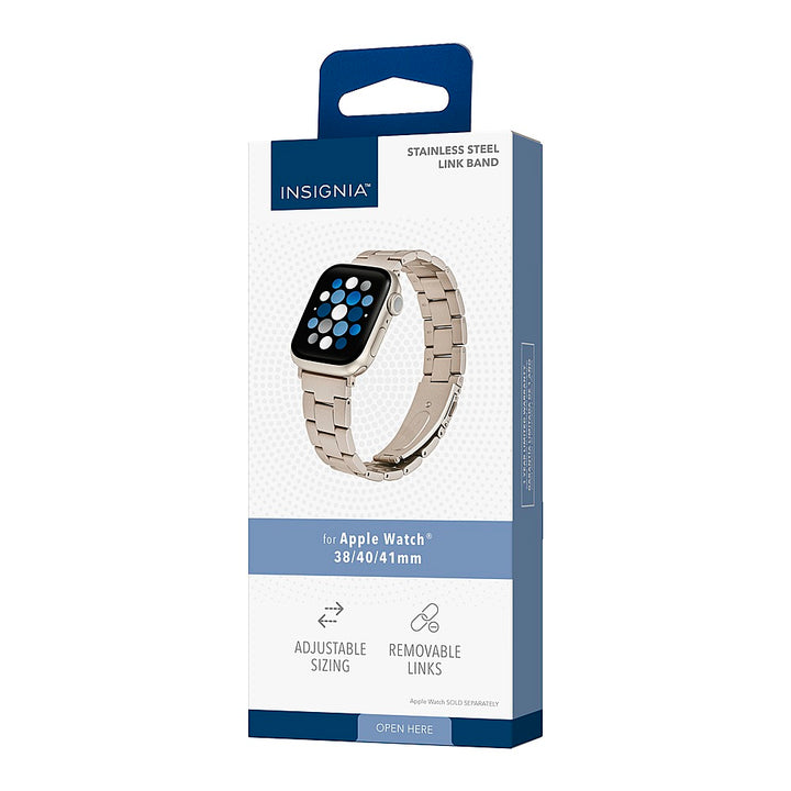 Insignia™ - Stainless Steel Link Band for Apple Watch 38mm, 40mm and 41mm (All Series) - Champagne_3