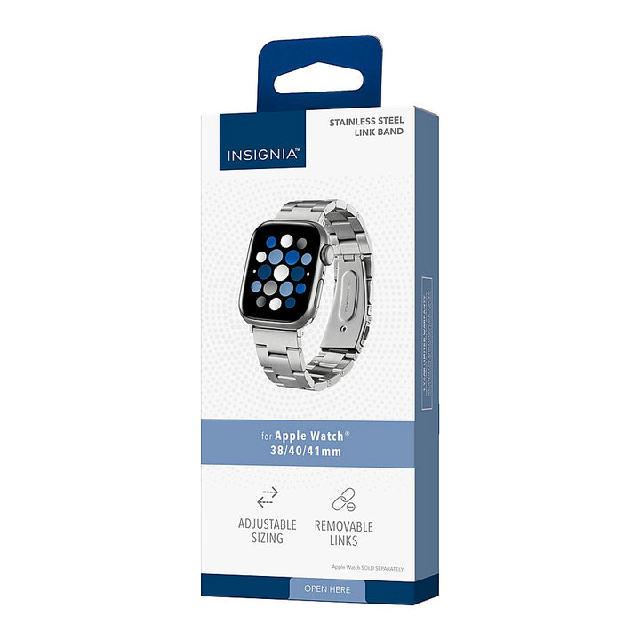 Insignia™ - Stainless Steel Link Band for Apple Watch 38mm, 40mm and 41mm (All Series) - Silver_4