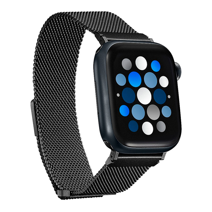 Insignia™ - Stainless Steel Mesh Band for Apple Watch 38mm, 40mm and 41mm (All Series) - Midnight Aluminum_0