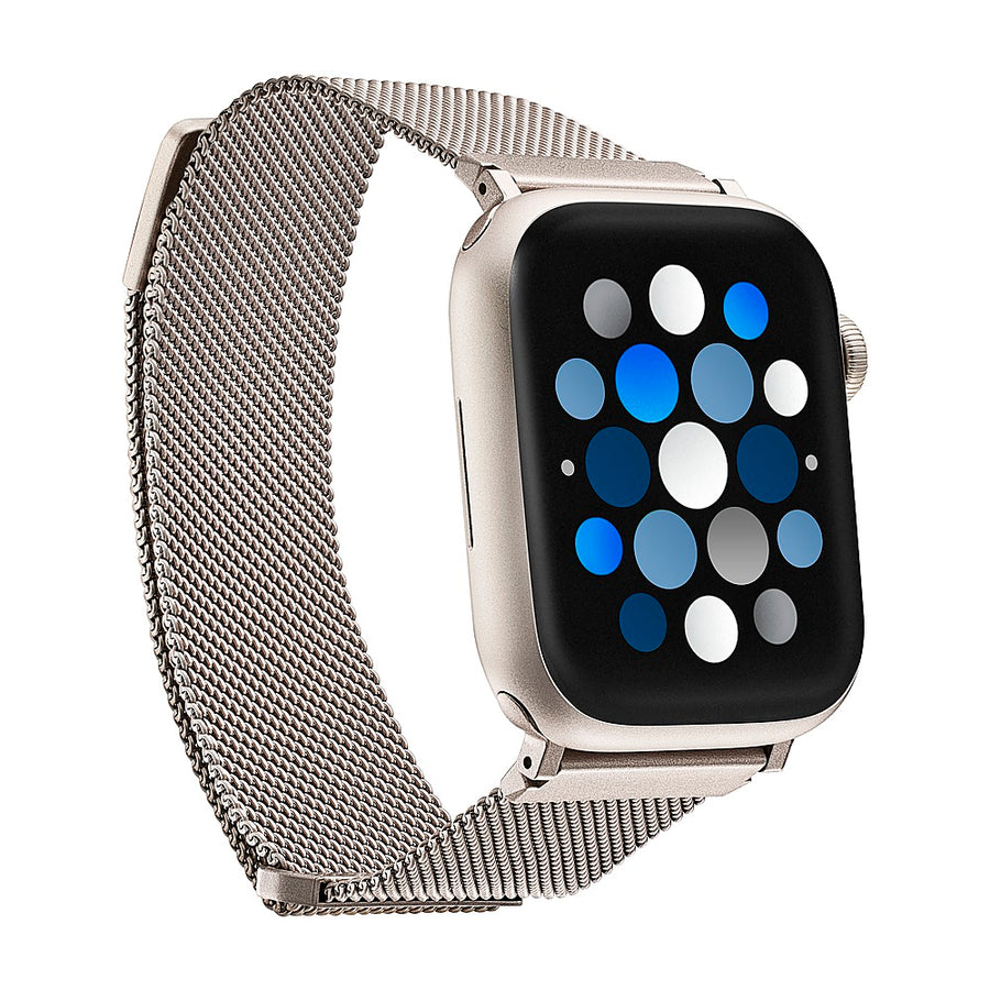 Insignia™ - Stainless Steel Mesh Band for Apple Watch 42mm, 44mm, 45mm and Apple Watch Ultra 49mm (All Series) - Champagne_0