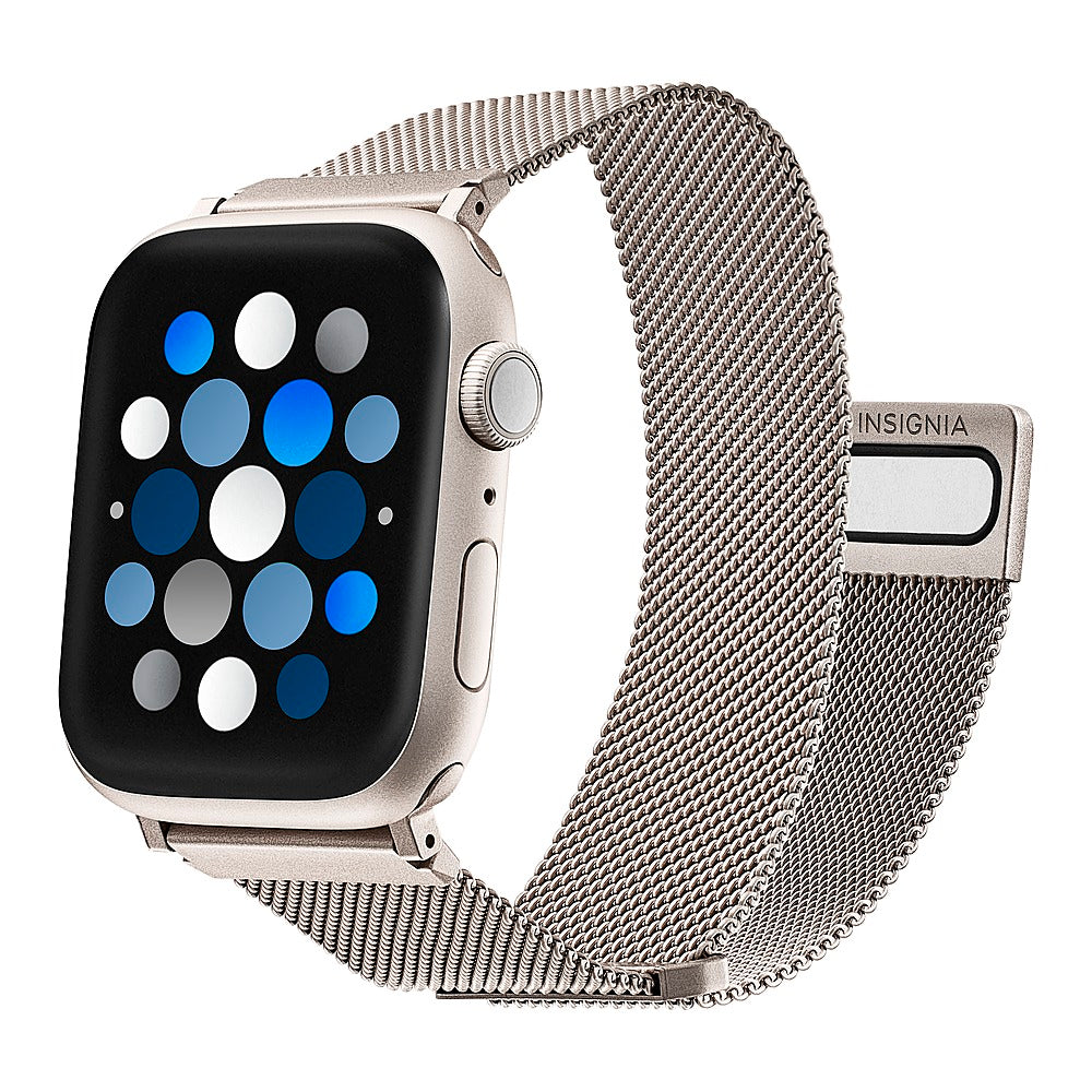 Insignia™ - Stainless Steel Mesh Band for Apple Watch 42mm, 44mm, 45mm and Apple Watch Ultra 49mm (All Series) - Champagne_1