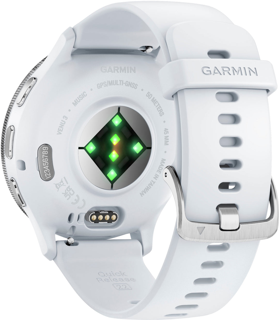 Garmin - Venu 3 GPS Smartwatch 45 mm Fiber-reinforced polymer - Stainless Steel and Whitestone_3