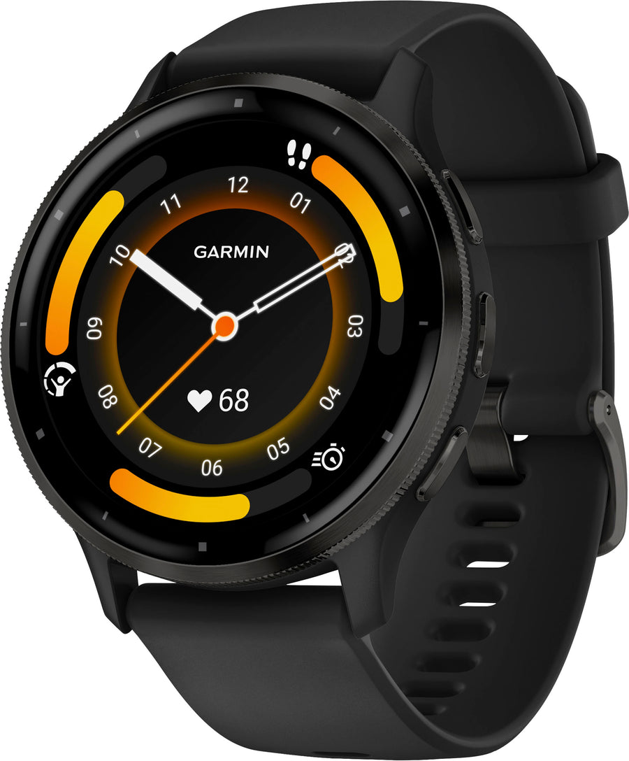 Garmin - Venu 3 GPS Smartwatch 45 mm Fiber-reinforced polymer - Stainless Steel and Black_0
