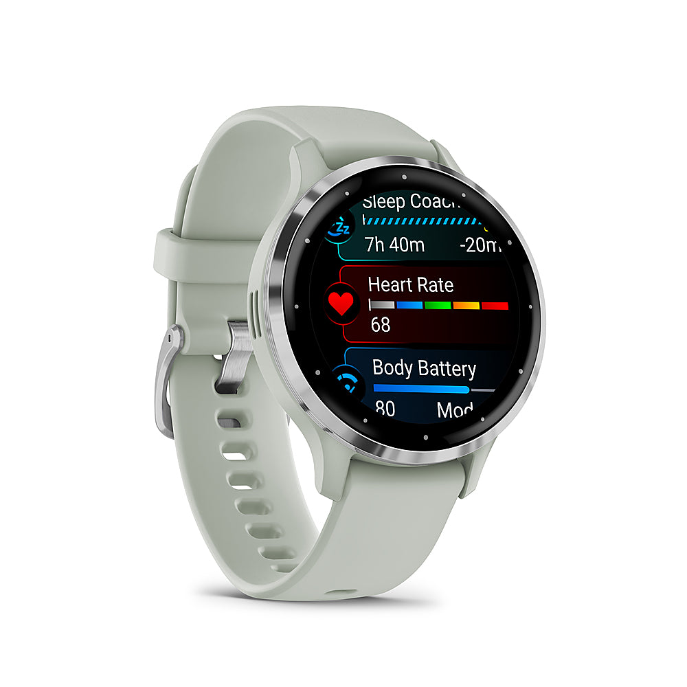 Garmin - Venu 3S GPS Smartwatch 41 mm Fiber-reinforced polymer - Stainless Steel and Sage Gray_1