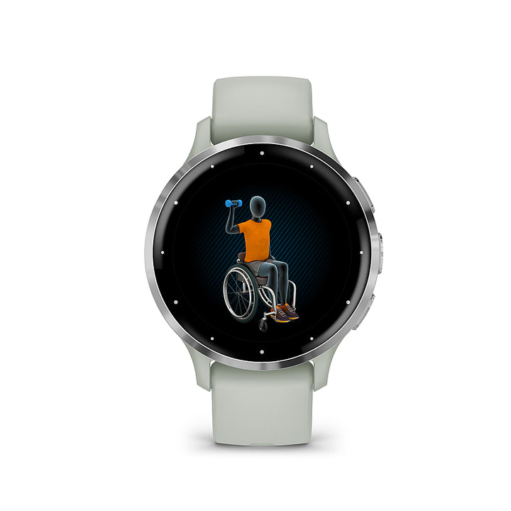 Garmin - Venu 3S GPS Smartwatch 41 mm Fiber-reinforced polymer - Stainless Steel and Sage Gray_2