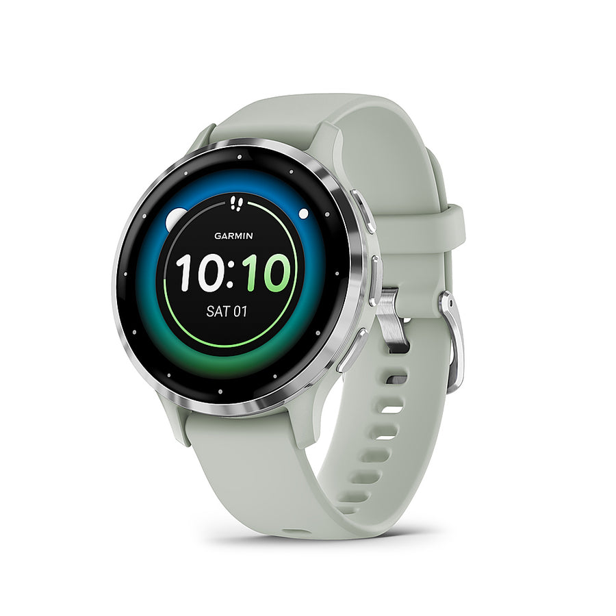 Garmin - Venu 3S GPS Smartwatch 41 mm Fiber-reinforced polymer - Stainless Steel and Sage Gray_0