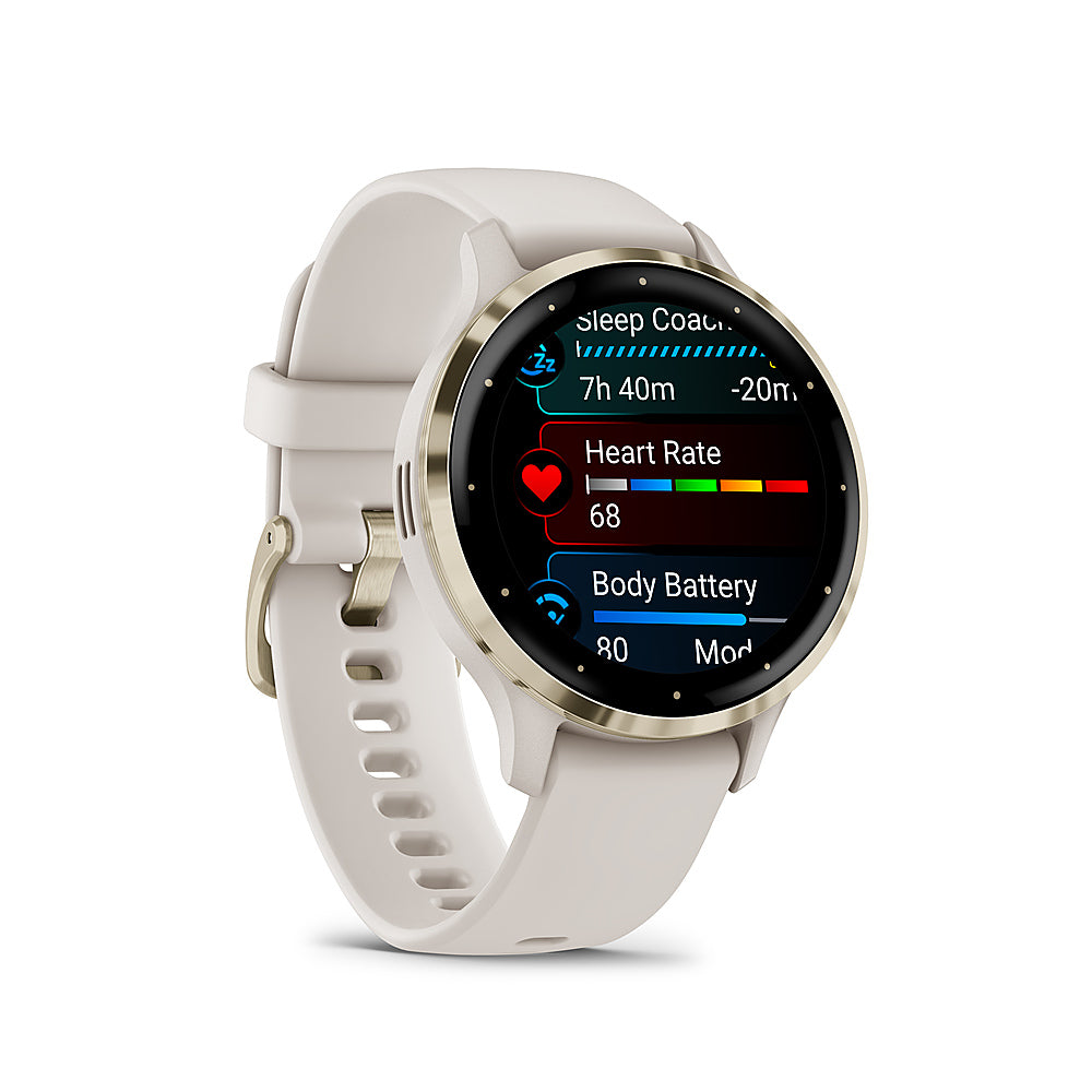 Garmin - Venu 3S GPS Smartwatch 41 mm Fiber-reinforced polymer - Stainless Steel and Ivory_1
