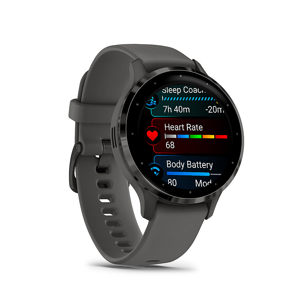 Garmin - Venu 3S GPS Smartwatch 41 mm Fiber-reinforced polymer - Stainless Steel and Pebble Gray_1