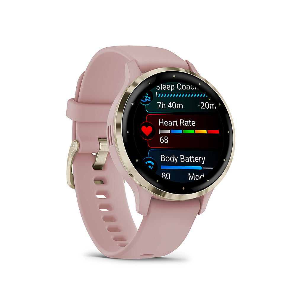 Garmin - Venu 3S GPS Smartwatch 41 mm Fiber-reinforced polymer - Stainless Steel and Dust Rose_1