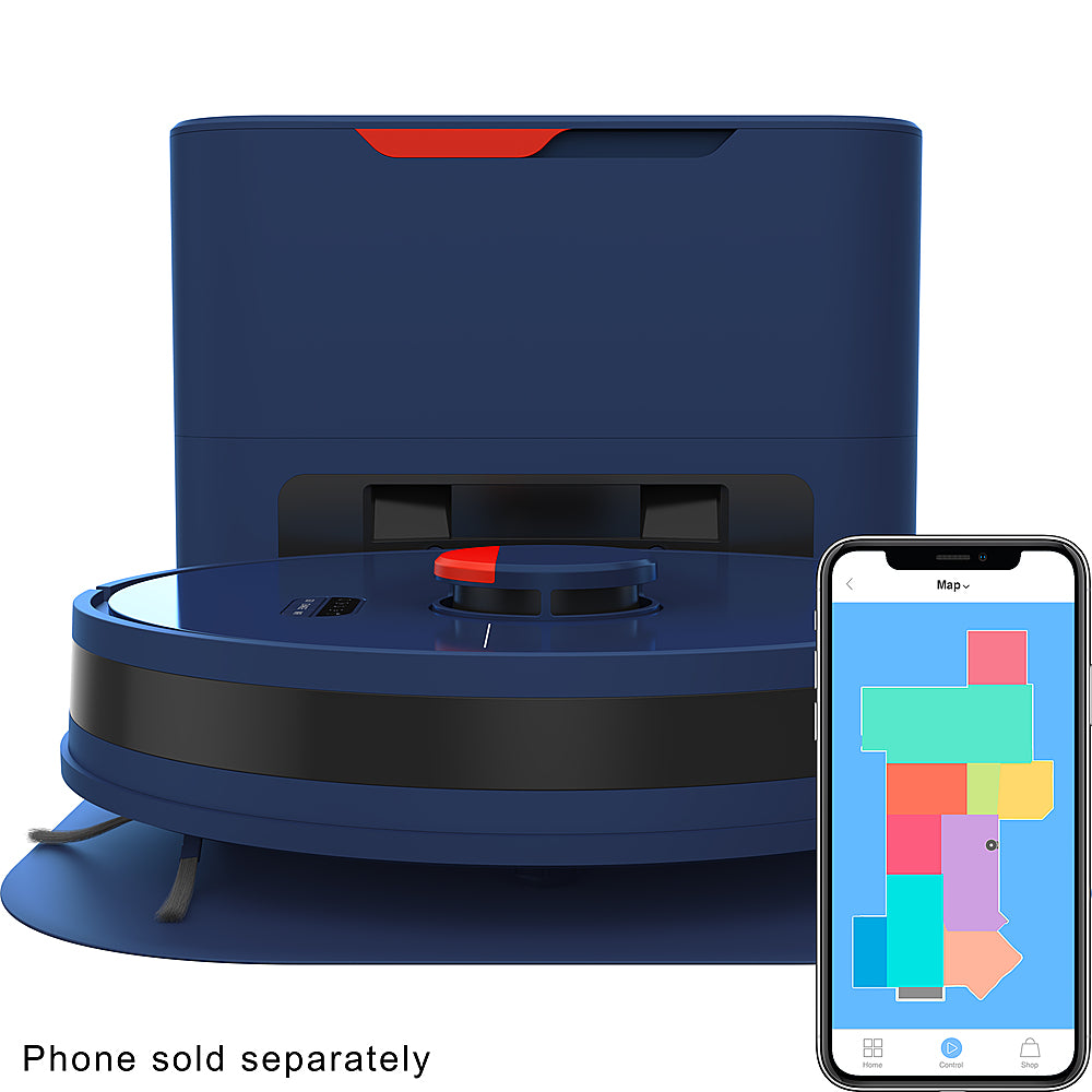 bObsweep - Dustin Wi-Fi Connected Self-Emptying Robot Vacuum and Mop - Navy_2
