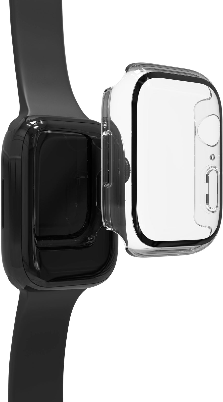 ZAGG - InvisibleShield Glass Elite 360 Integrated Bumper + Screen Protection for Apple Watch Series 7/8/9 45mm & SE/4/5/6 44mm - Clear_0